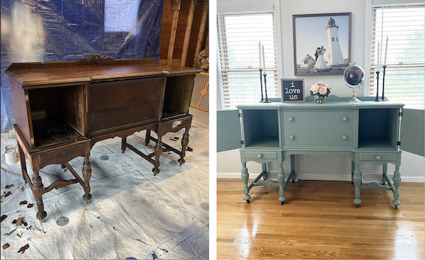 before and after paint wood furniture