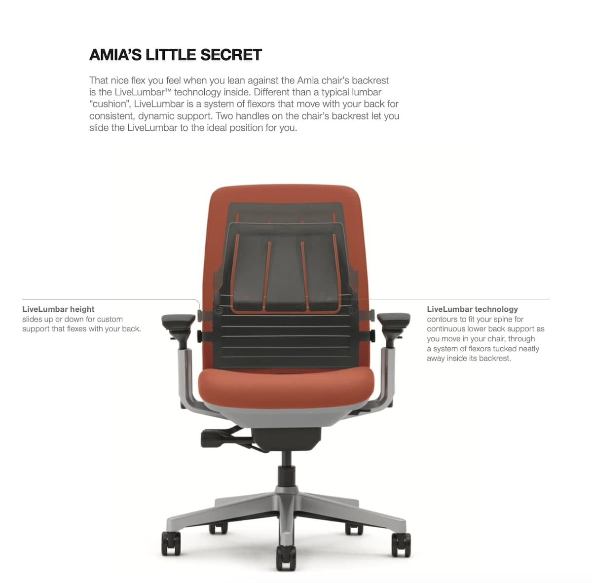 Steelcase Amia Liveback technology